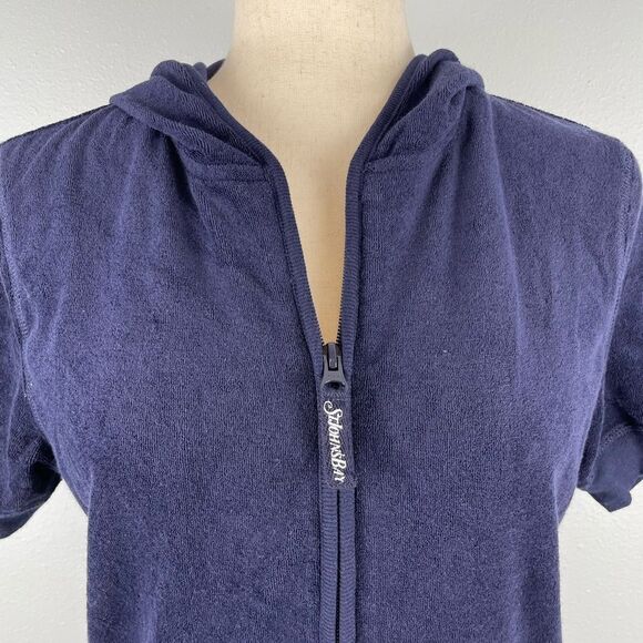 NWT St John’s Bay Navy Short Sleeve Full Zip Hoodie Size S - Picture 2 of 7
